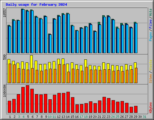 Daily usage for February 2024