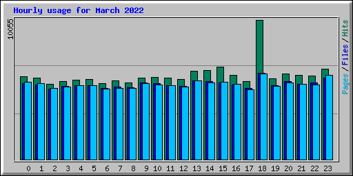 Hourly usage for March 2022