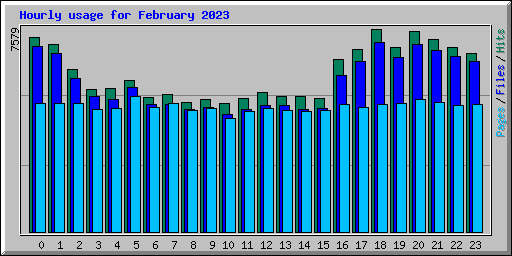 Hourly usage for February 2023