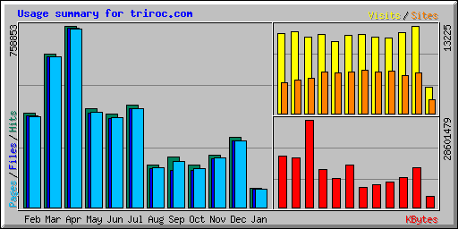 Usage summary for triroc.com